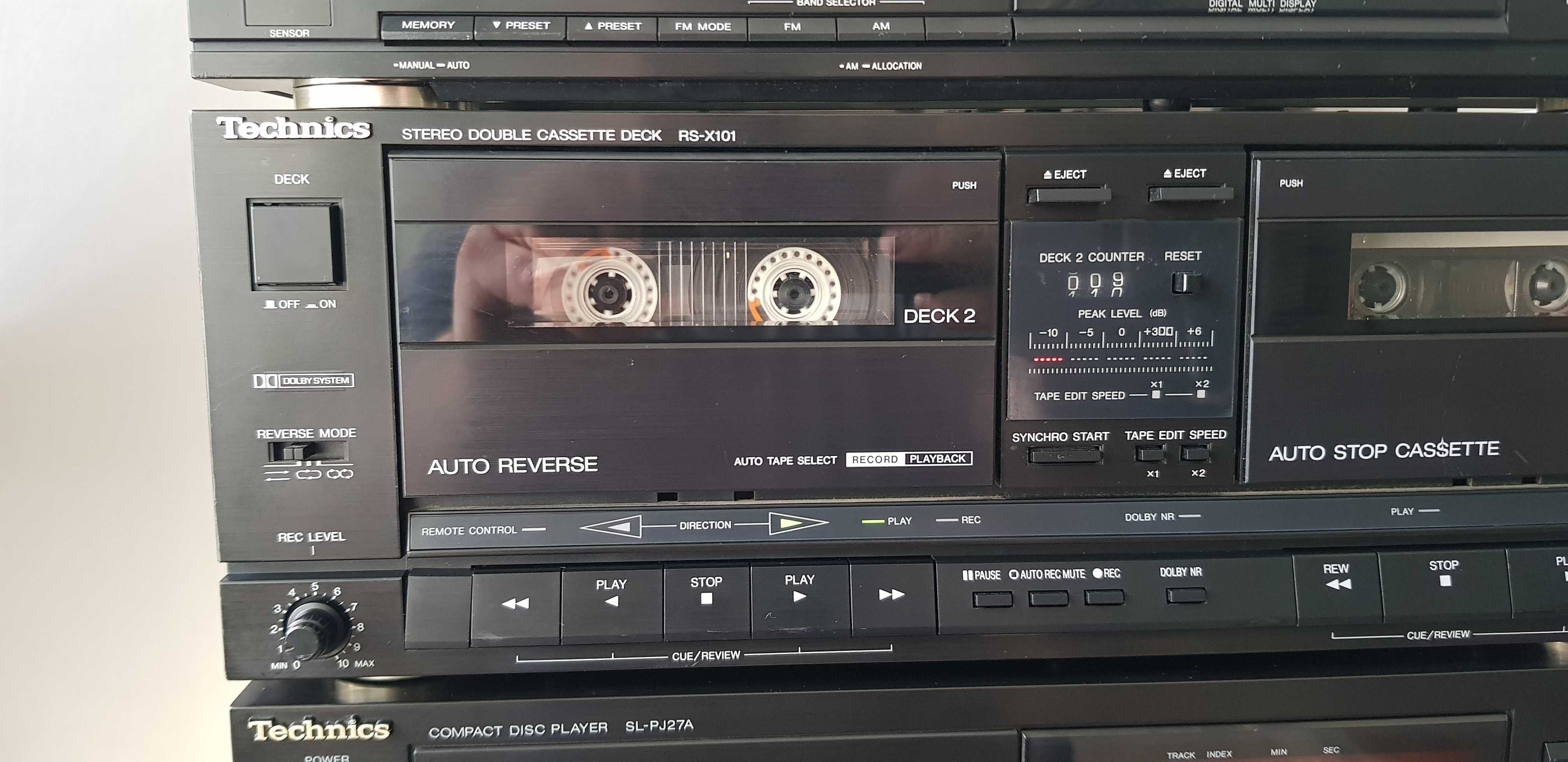 Technics RS X101 muzica la deck dublu autorevers vintage arta colectie