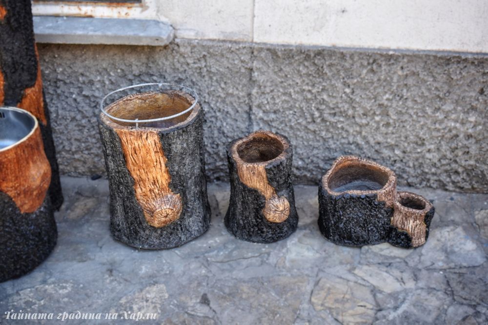 Саксии - Кашпи, кошчета, кладенчета, стъпки от щампован бетон