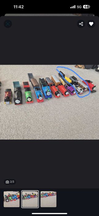 Colecție trenulețe Thomas&Friends cu locomotive și vagoane ap 20 piese