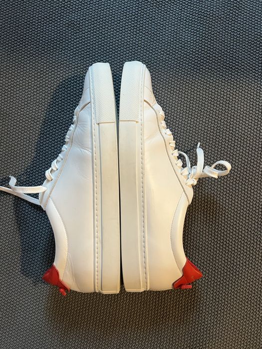 #adidasi Givenchy Urban Street#sneakers alb/rosu , piele naturala