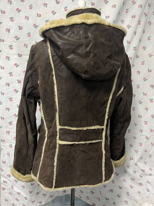 Jacheta din piele naturala imblanita Geaca de iarna Cojoc