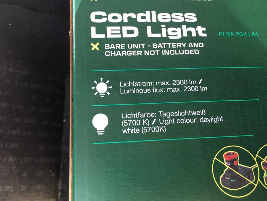 Proiector parkside 20V sau cu adaptor 12V ideal pentru peste