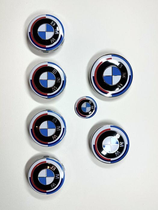 Set complet embleme capota jante volan BMW Anniversary 50 years M