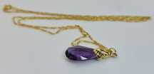 Pandant aur galben 18k cu ametist natural
