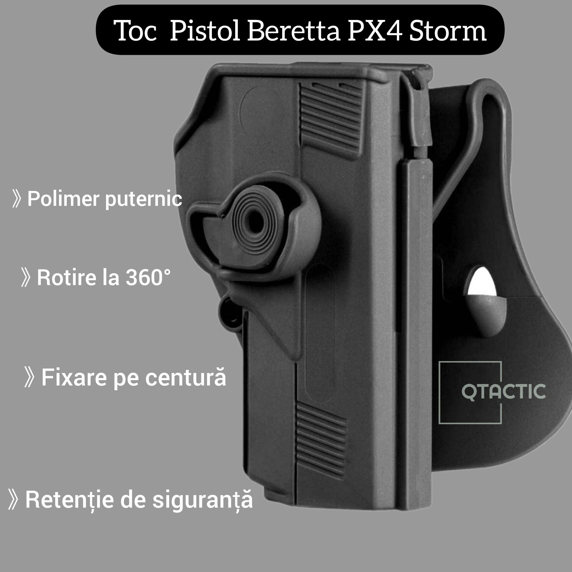 Toc pistol Beretta PX4 Storm,retenție de siguranță,prindere pe centura