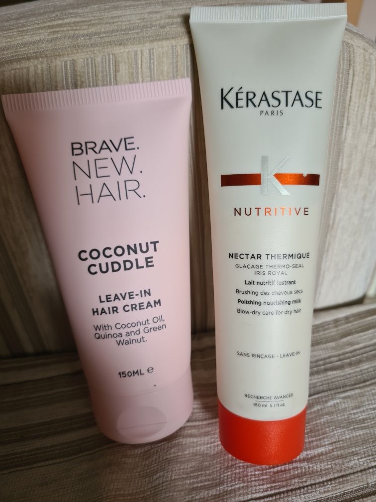 Термозащитен изглаждащ крем Kerastase и Brave new hair leave-in крем