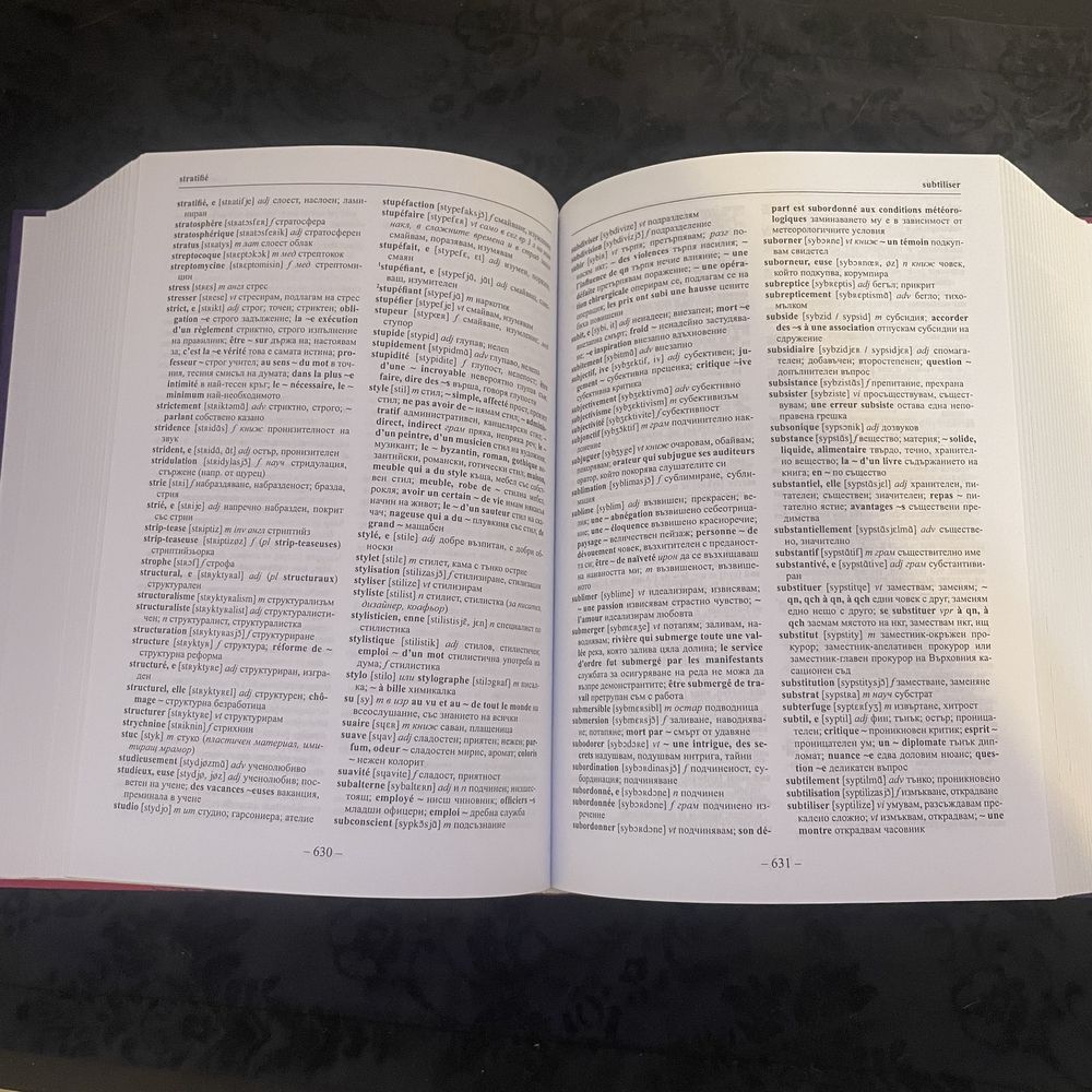 Двупосочен френски речник