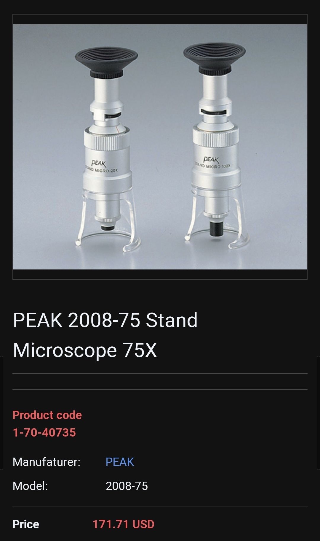 Microscop 75x Peak