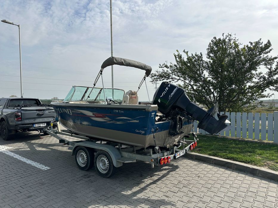 Ambarcatiune LUND 1750 TYEE aluminiu+motor Mercury 150CP+peridoc 2 axe