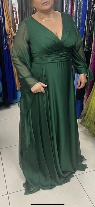 Rochie dama verde smarald, marime 48-50