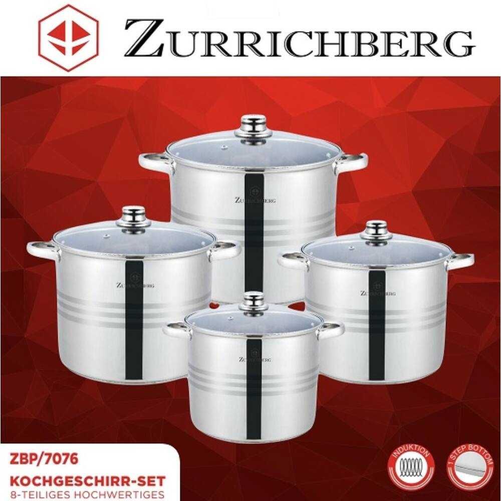 Комплект съдове за готвене 8 части Zurrichberg ZBP-7076