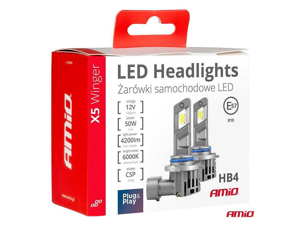 LED крушка HB4, X5 серия Winger, 50W Canbus, 6000K, Amio