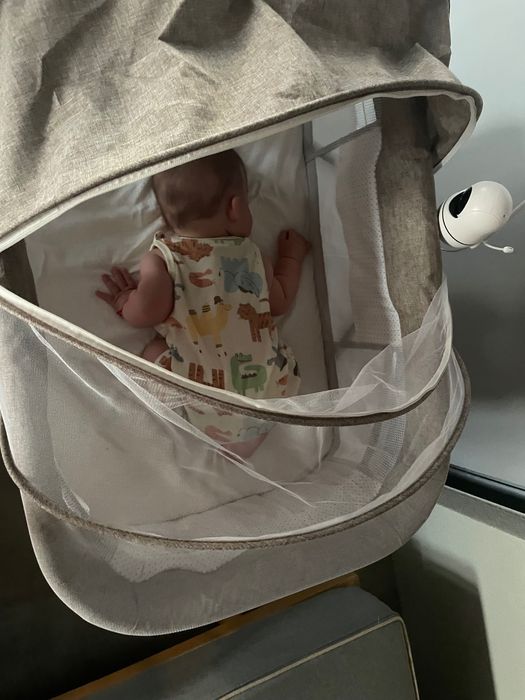 Patut bebelus pliabil / Co sleeper + Saltea reglabila - stare noua