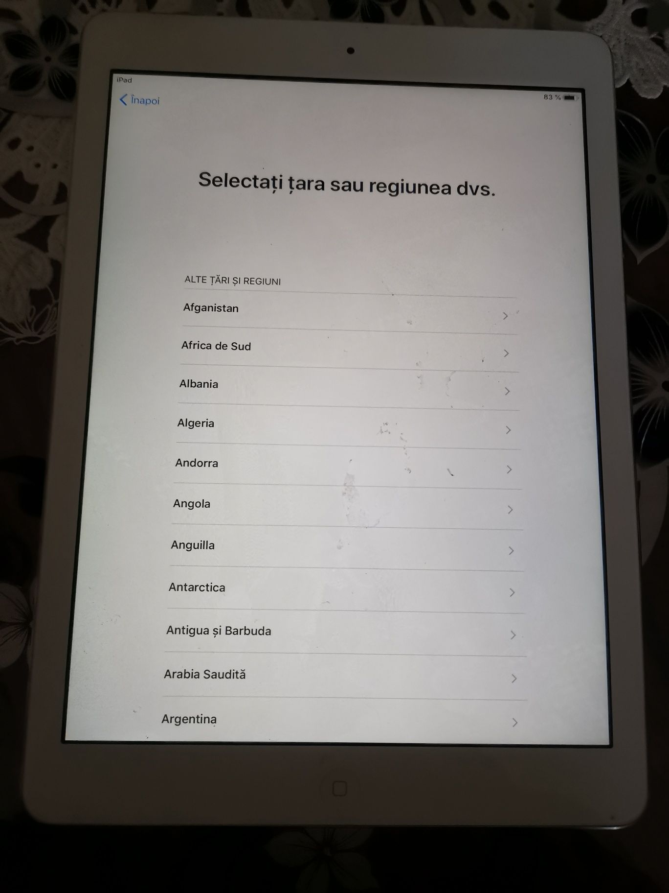 Tableta Apple Ipad air blocată