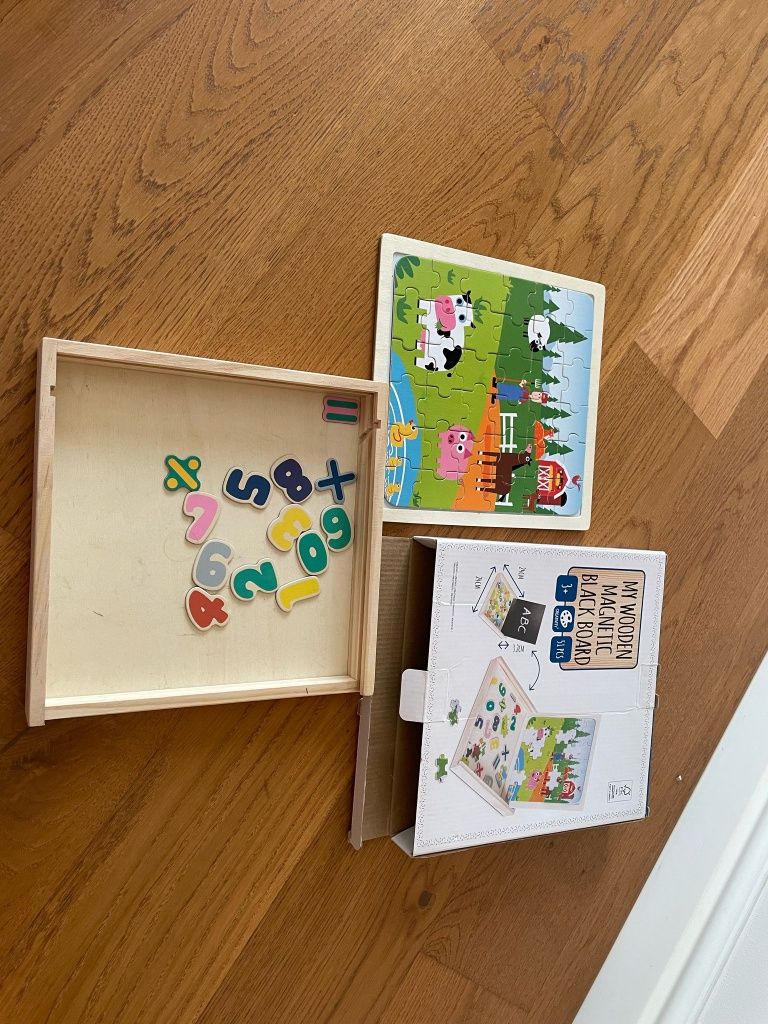 Joc magnetoc cu cifre și puzzle