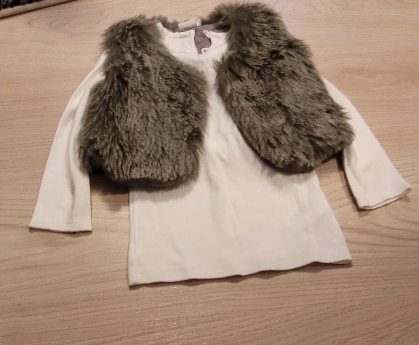 Fustita+ bluzita + vestă fetiță 12-18 luni