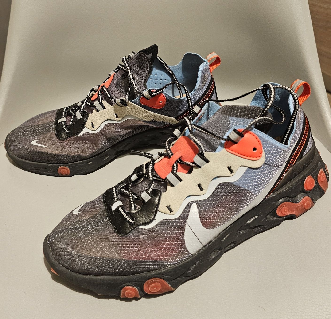 Nike React Element 87 Blue Chill Solar Red