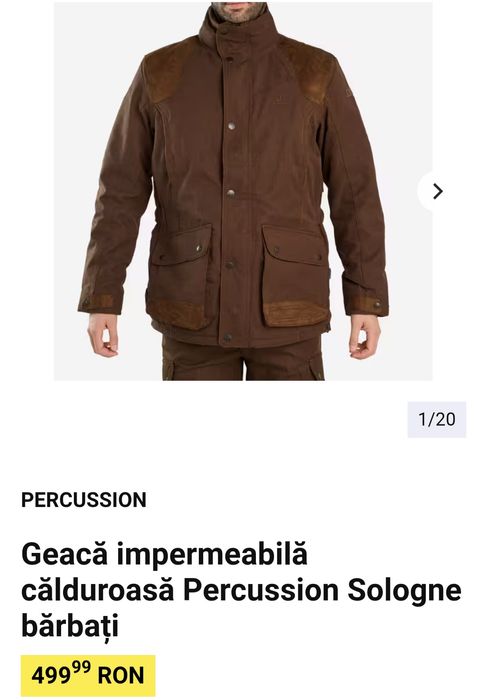 Geaca Percussion Sologne bărbați impermeabila călduroasă iarna