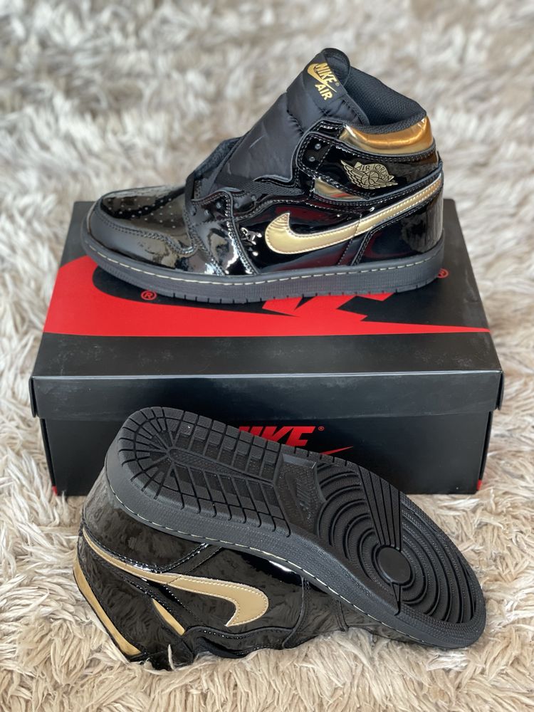 Jordan 1 Retro High Black Metallic Gold Dark Og Nike