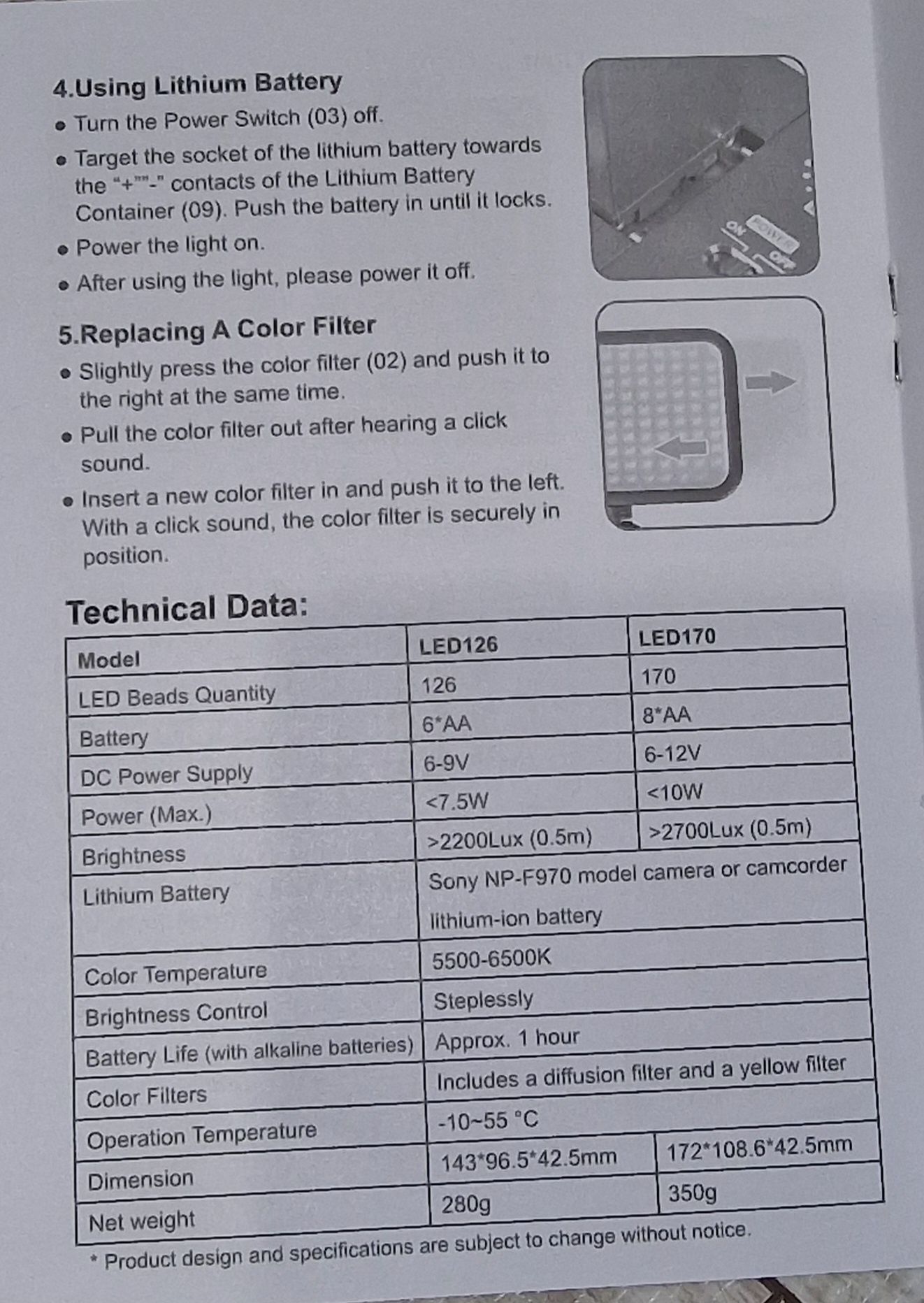 Lampa video LED Godox LED126