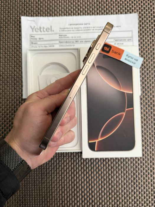 Като НОВ!iPhone 16 Pro max*ЛИЗИНГ 75лв/м DESERT айфон 16 про макс 256