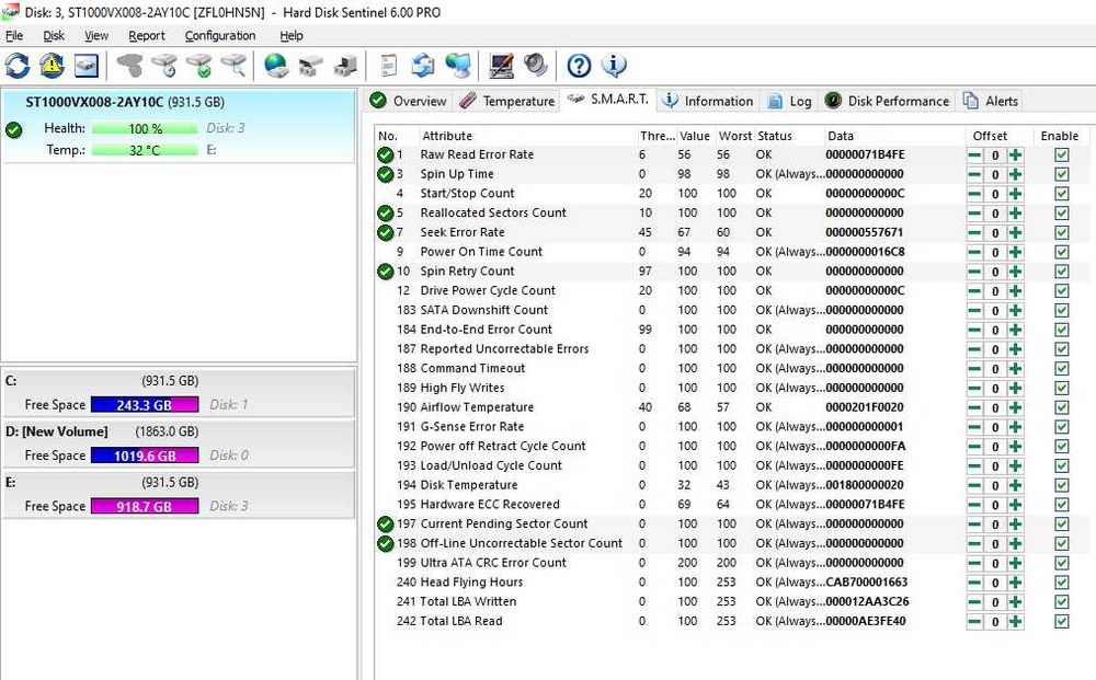 Hard Disk Seagate Skyhawk ST1000VX008, 1TB, 64MB, 5400RPM - teste