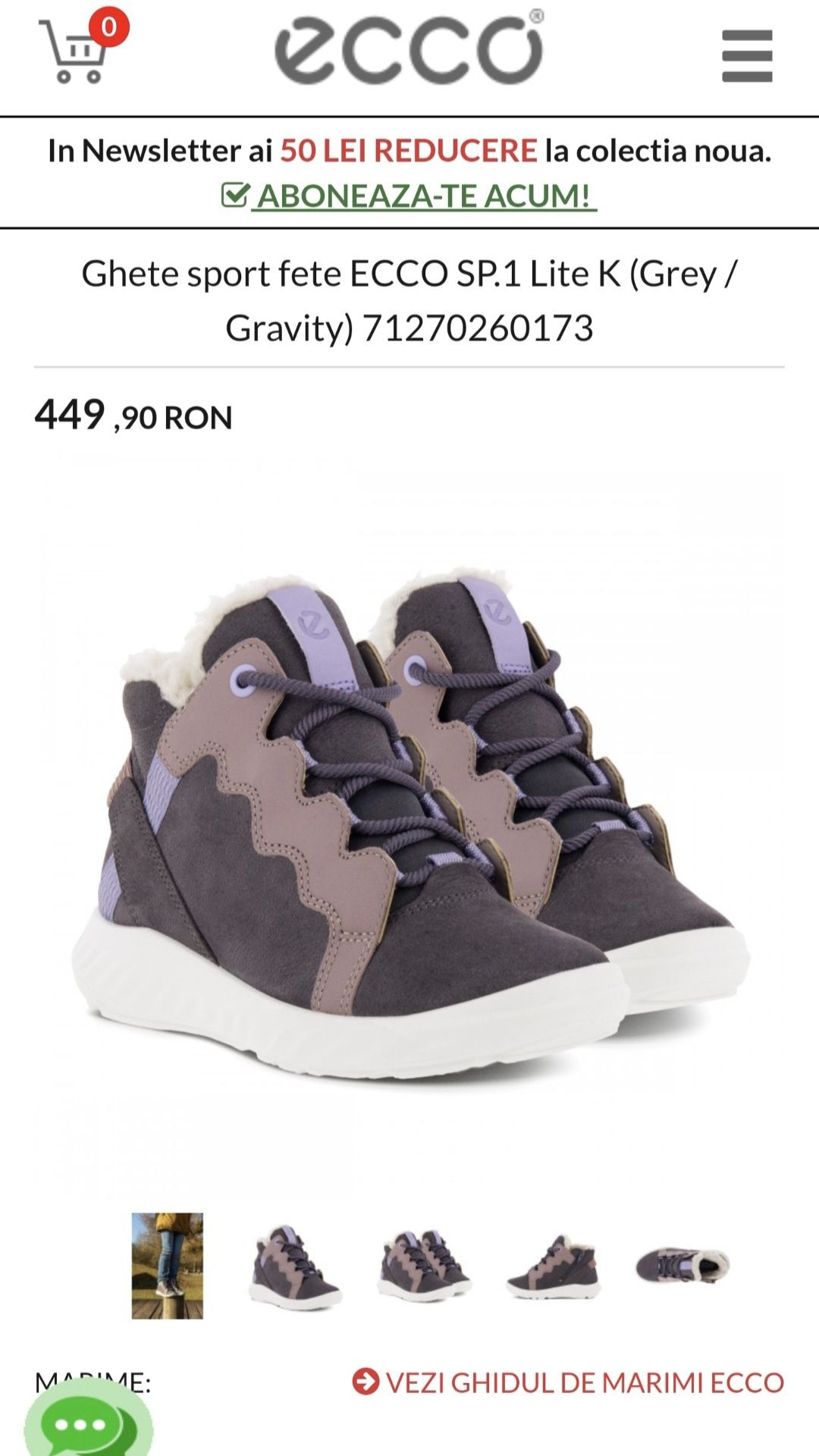 Ghete Ecco 30 piele Gore-Tex impermeabile îmblănite fete, 20 cm inter.