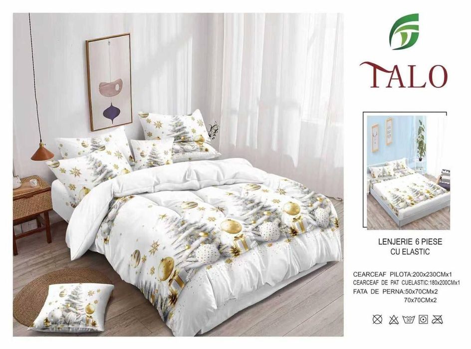 Lenjerie  de Crăciun plata la curier 
Lenjerii finet cu decor special