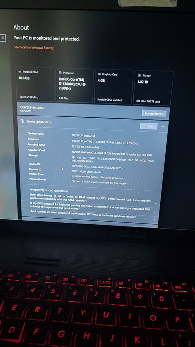 Laptop Asus ROG GL752VW
