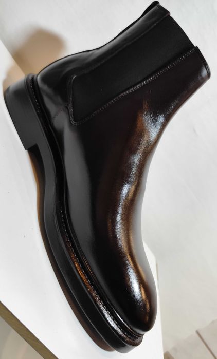 Ghete chelsea 42.5 43 plain toe ZARA NOI piele naturala moale maro