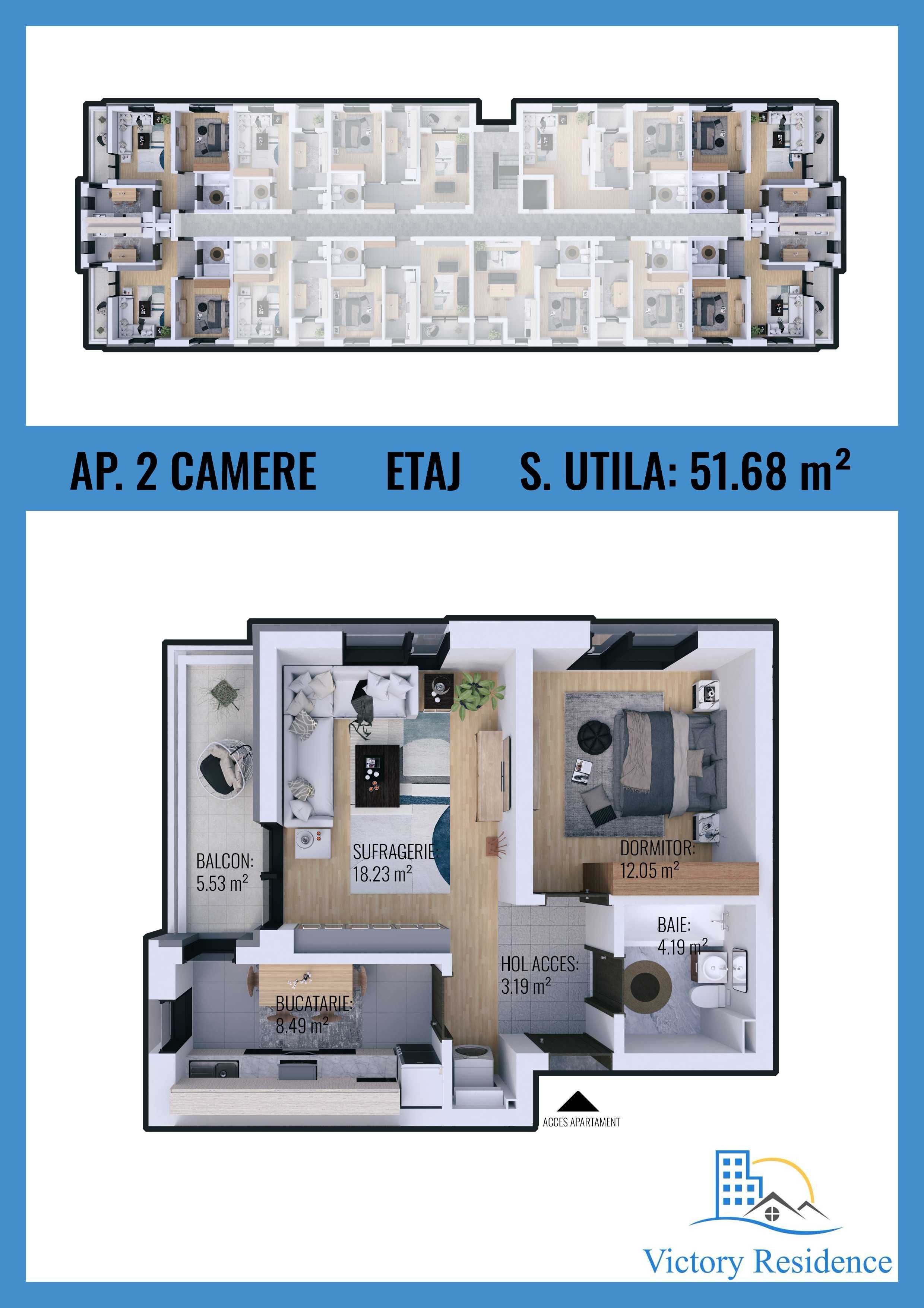 2 Camere, Victory Residence, Militari, Rezervelor 65, Predare la cheie