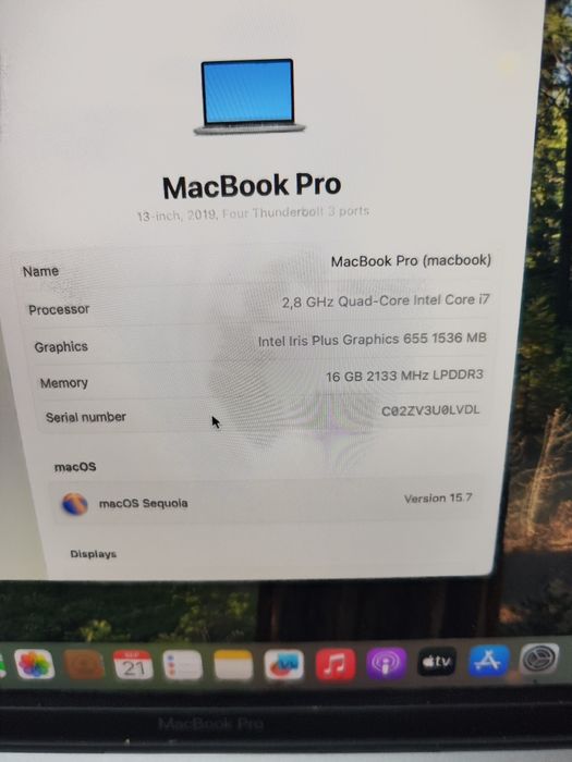 Macbook pro retina 2019, 13 inch, i7, touchbar, 16 gb ram