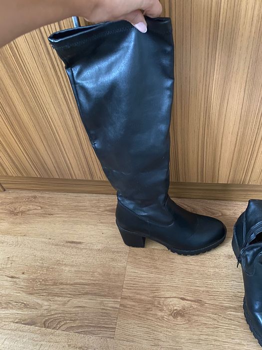 Кожени ботуши на ток