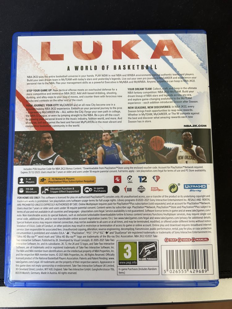 Игра NBA2K22 за PS5