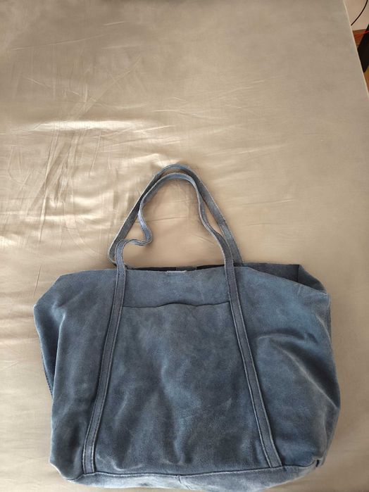 Geanta piele intoarsa Mango