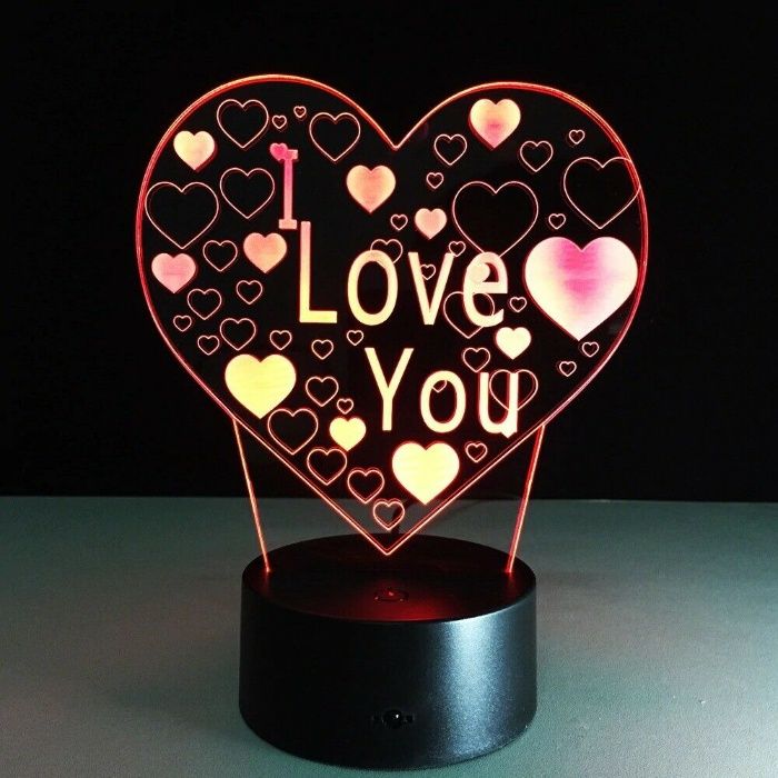 Lampa de  veghe 3D cu LED iubire love cadou valentines ursulet