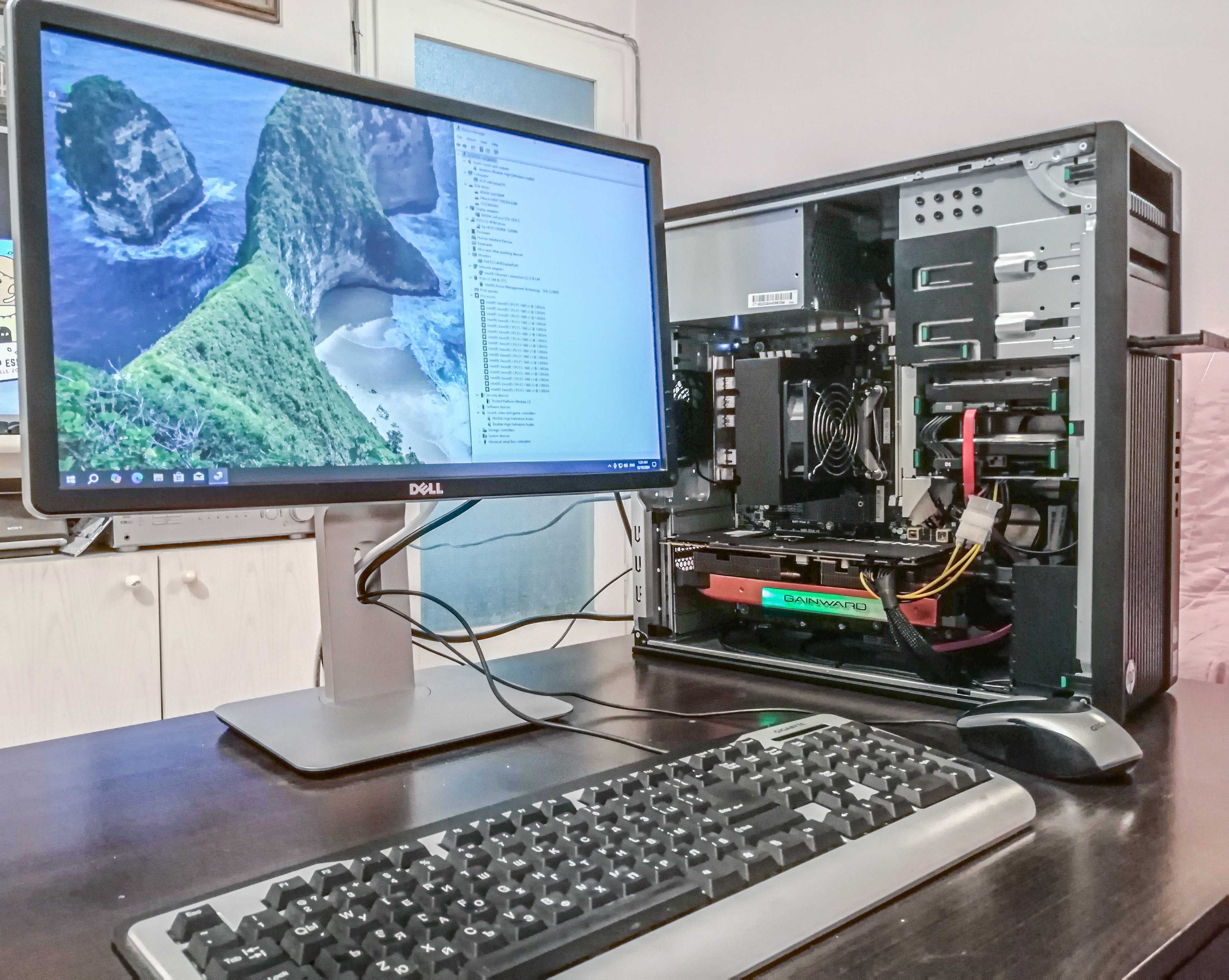 Компютър HP Z440 XeonЕ5-1660v3 DDR4-32GB NVMe-512 Гейм-GTX 1070ti/8GB