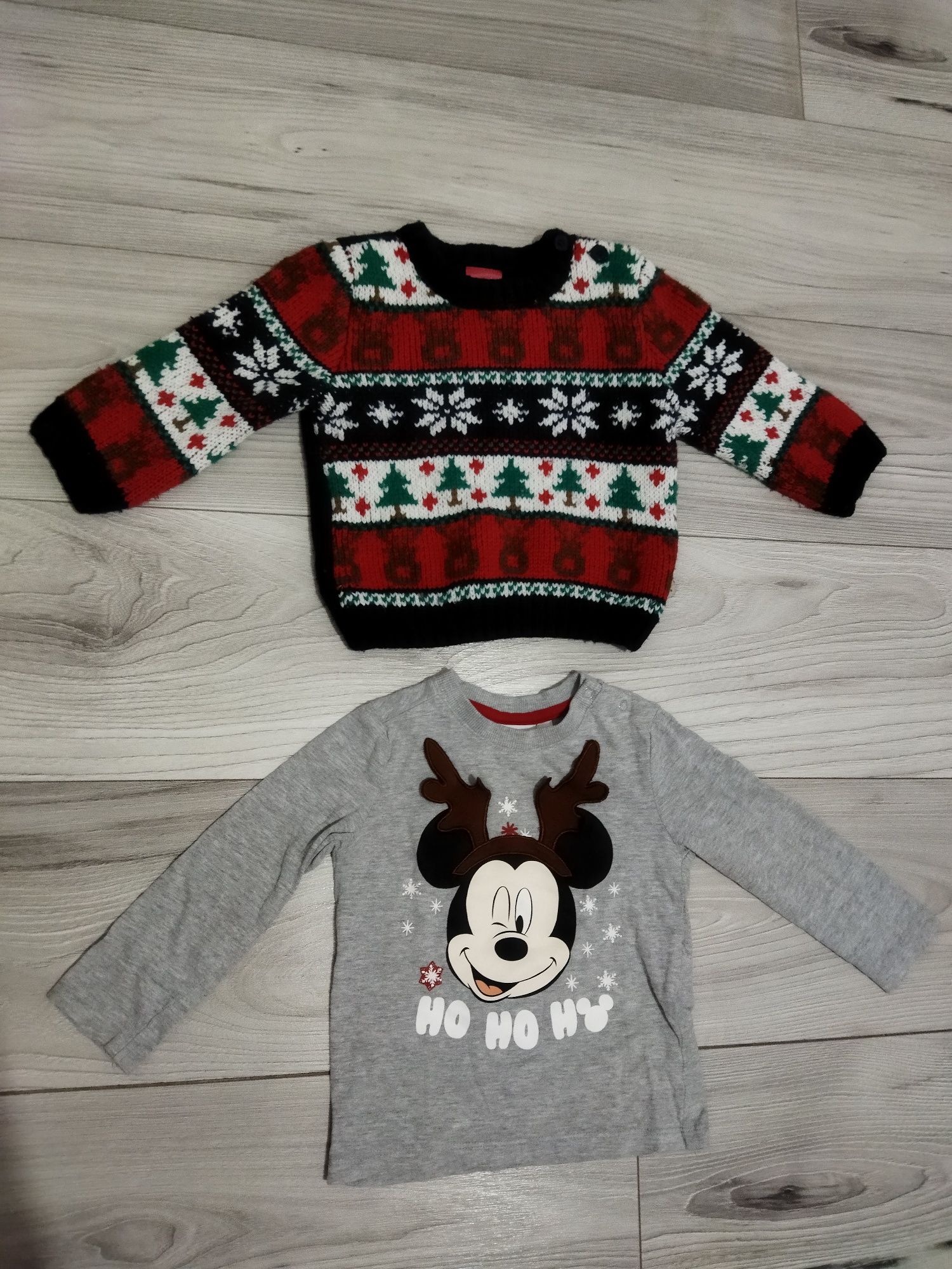 Set bluza si pulover de Crăciun mărimea 86 băiat 12-18 luni Mickey