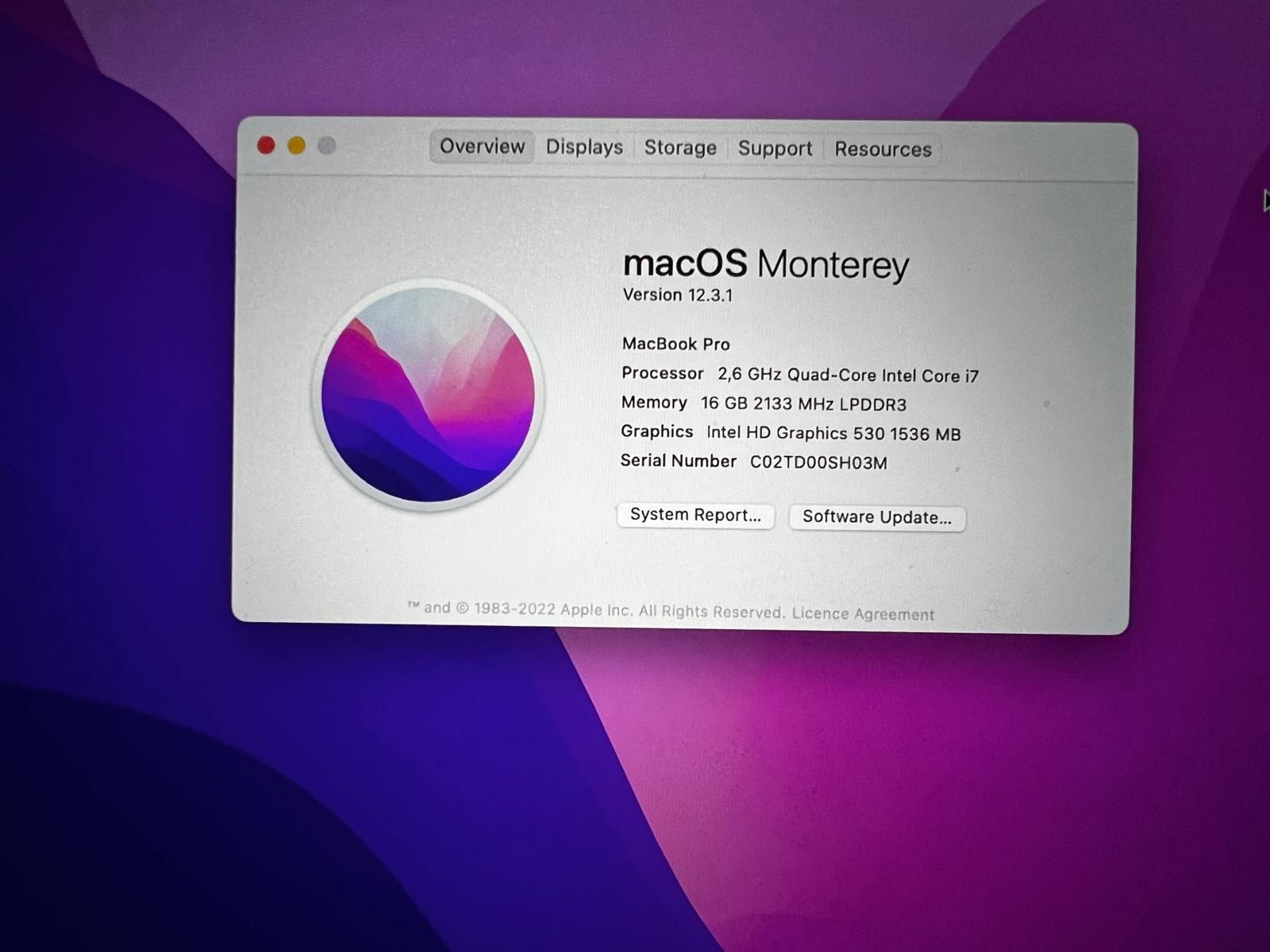 Macbook pro 15 inch 2016 i7 Silver 16gb