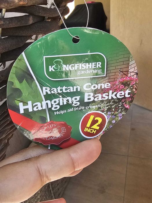 Cos suspendat din ratan natural pentru flori Kingfisher UK , Nou