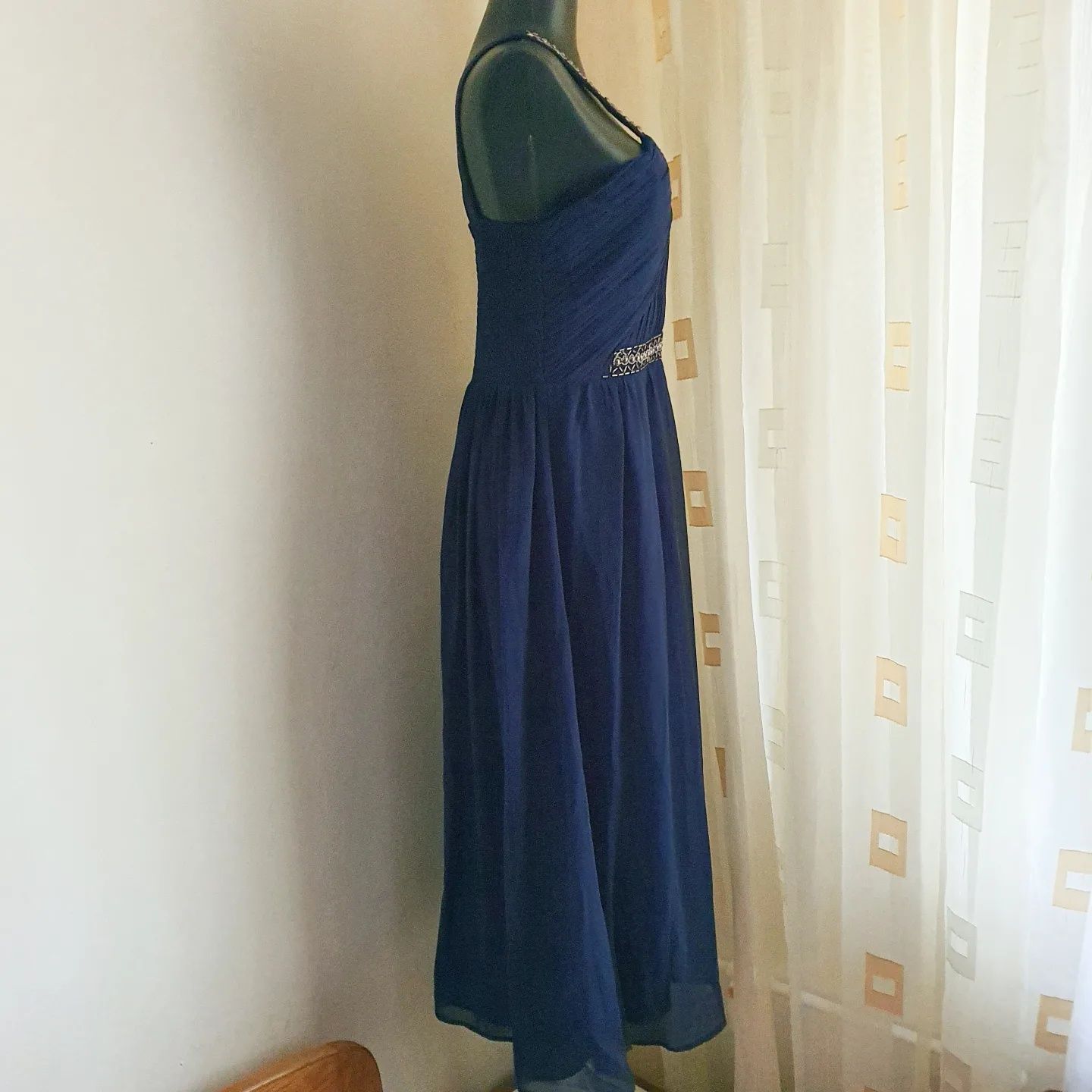 Rochie lunga de nunta bleumarin