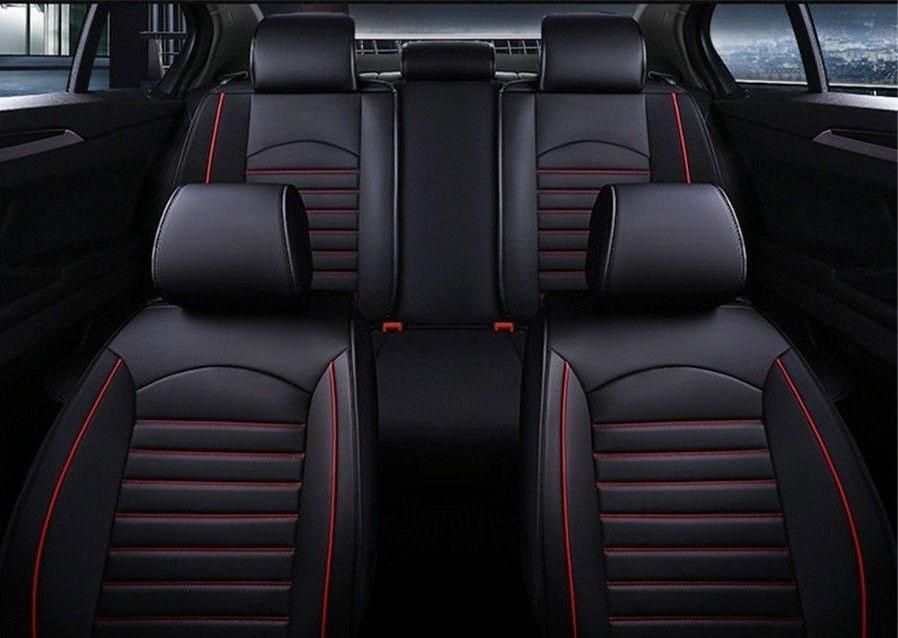 Луксозни черни кожени калъфи за седалки на автомобил
