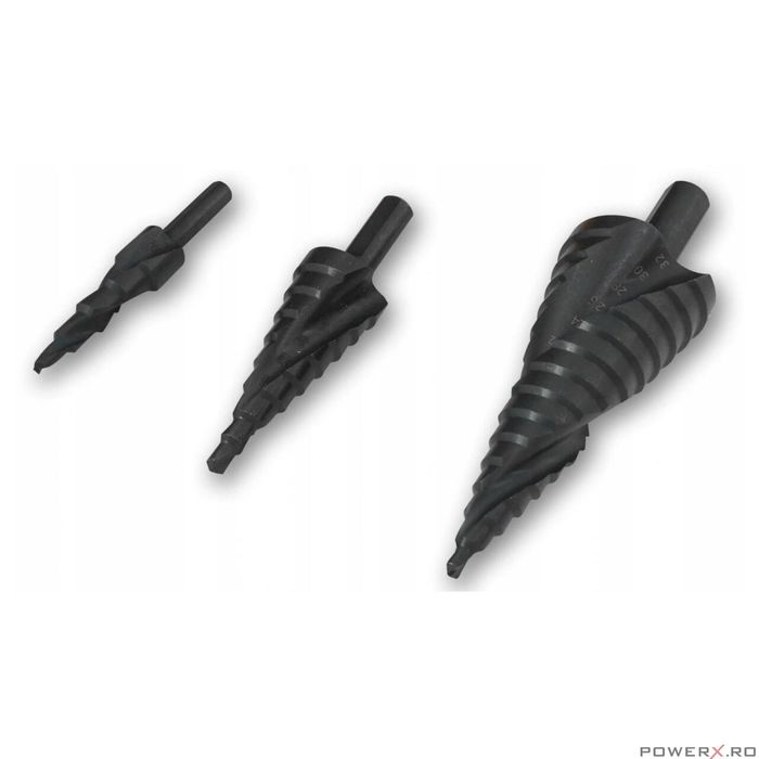 Set burghiu conic 4 - 32 mm, 3 piese, HSS 4241, Verke