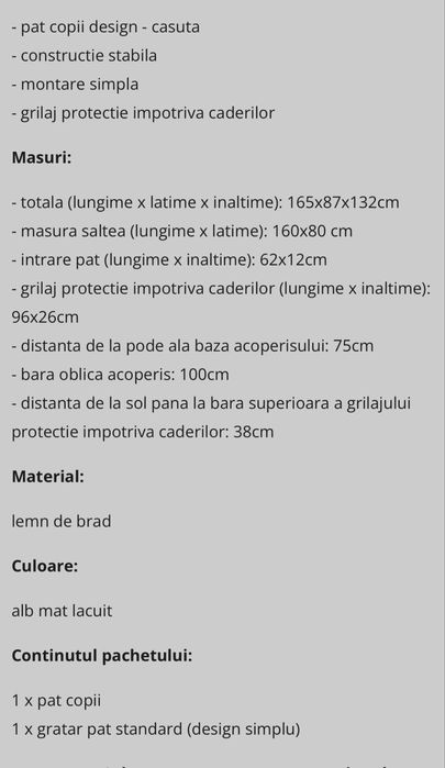 Pat copii model casuta tip Montessori