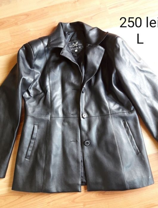 Haină piele neagra