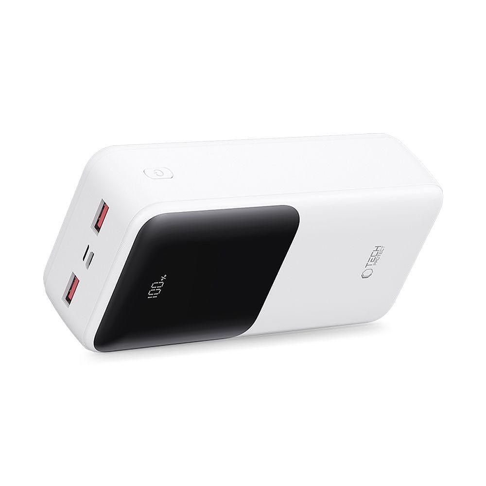 Допълнителна батерия tech-protect pb03 power bank 30000mah 22.5w бяла