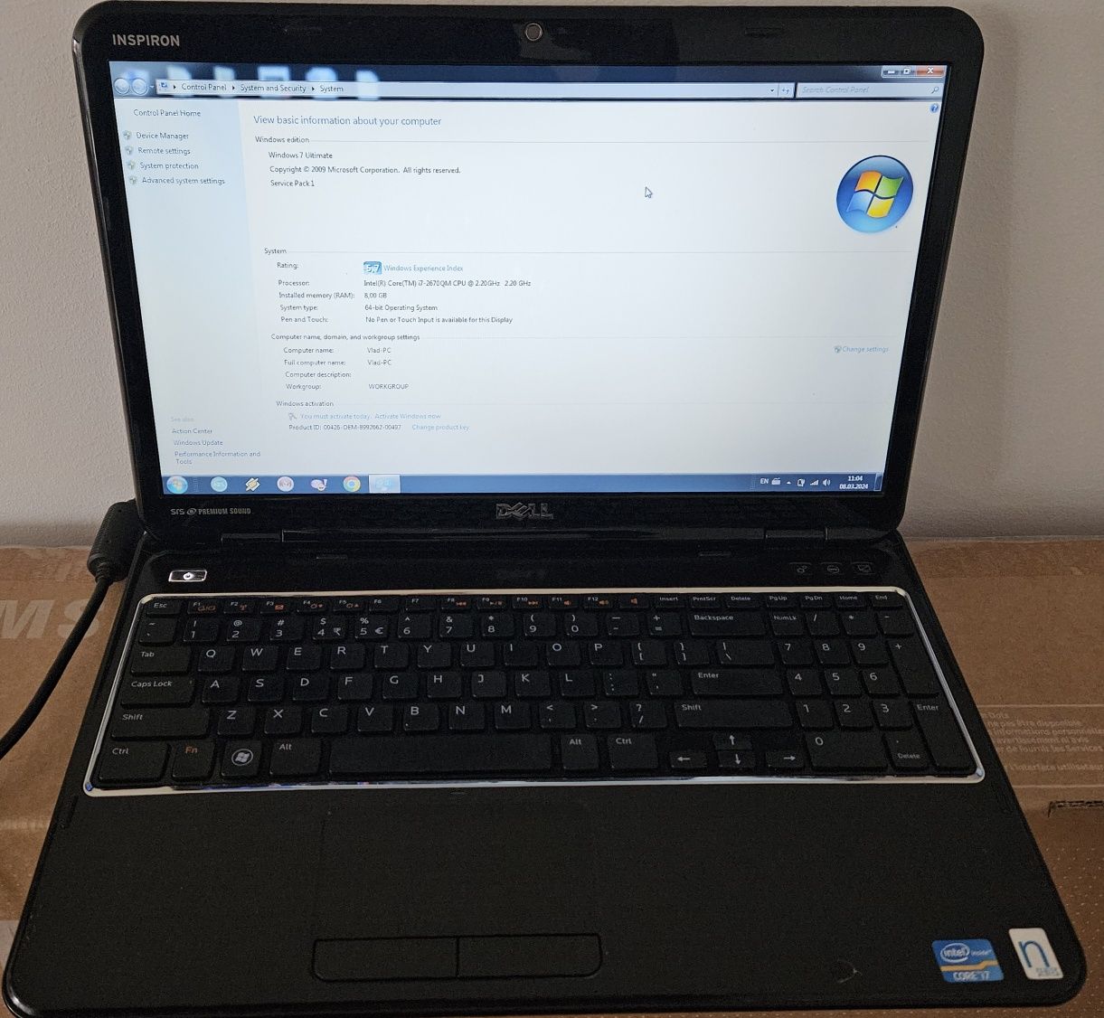 Vand Laptop Dell Inspiron N5110 I7 8Gb Ram