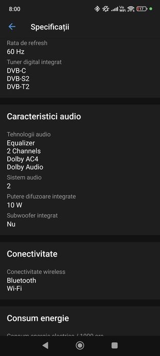 Vand Smart TV 4K TCL 55V6B display puțin fisurat