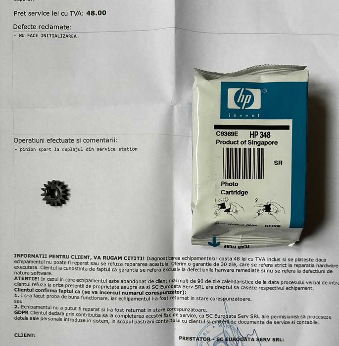 Imprimanta Inkjet HP Photosmart D5160 - defecta