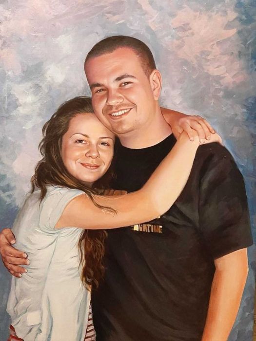 Cadoul perfect portret pictat original dupa fotografie